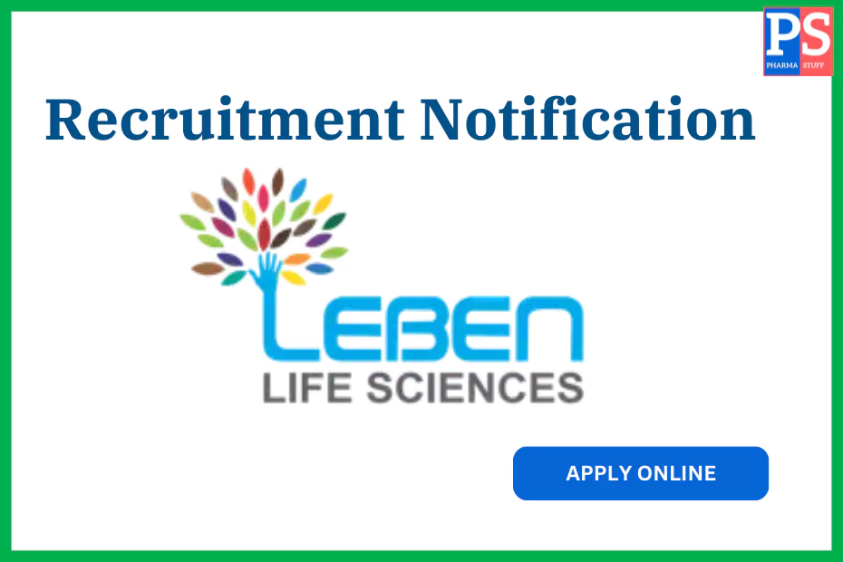 Leben Life Sciences Hiring for R&D (Analytical Development Laboratory)