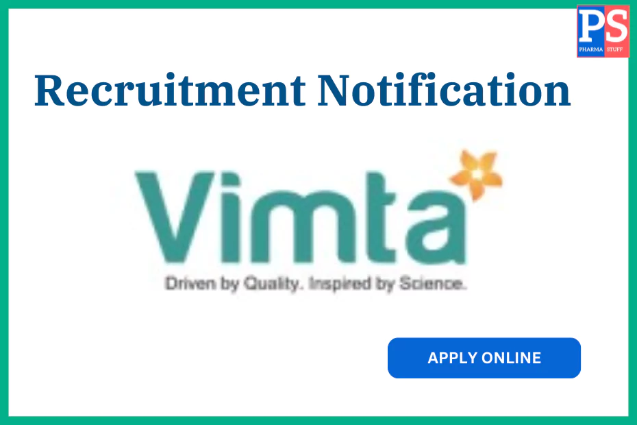 Vimta Labs Job Vacancy for In-Vitro (ADME) - Scientist