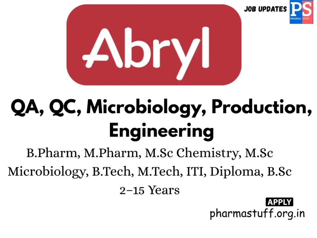 Abryl Laboratories Walk-in QA, QC, Microbiology, Production & Engineering