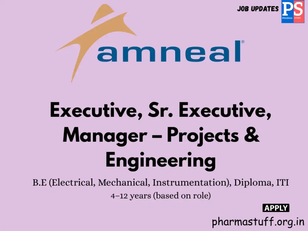 Amneal Pharma Walk-in Projects & Engineering