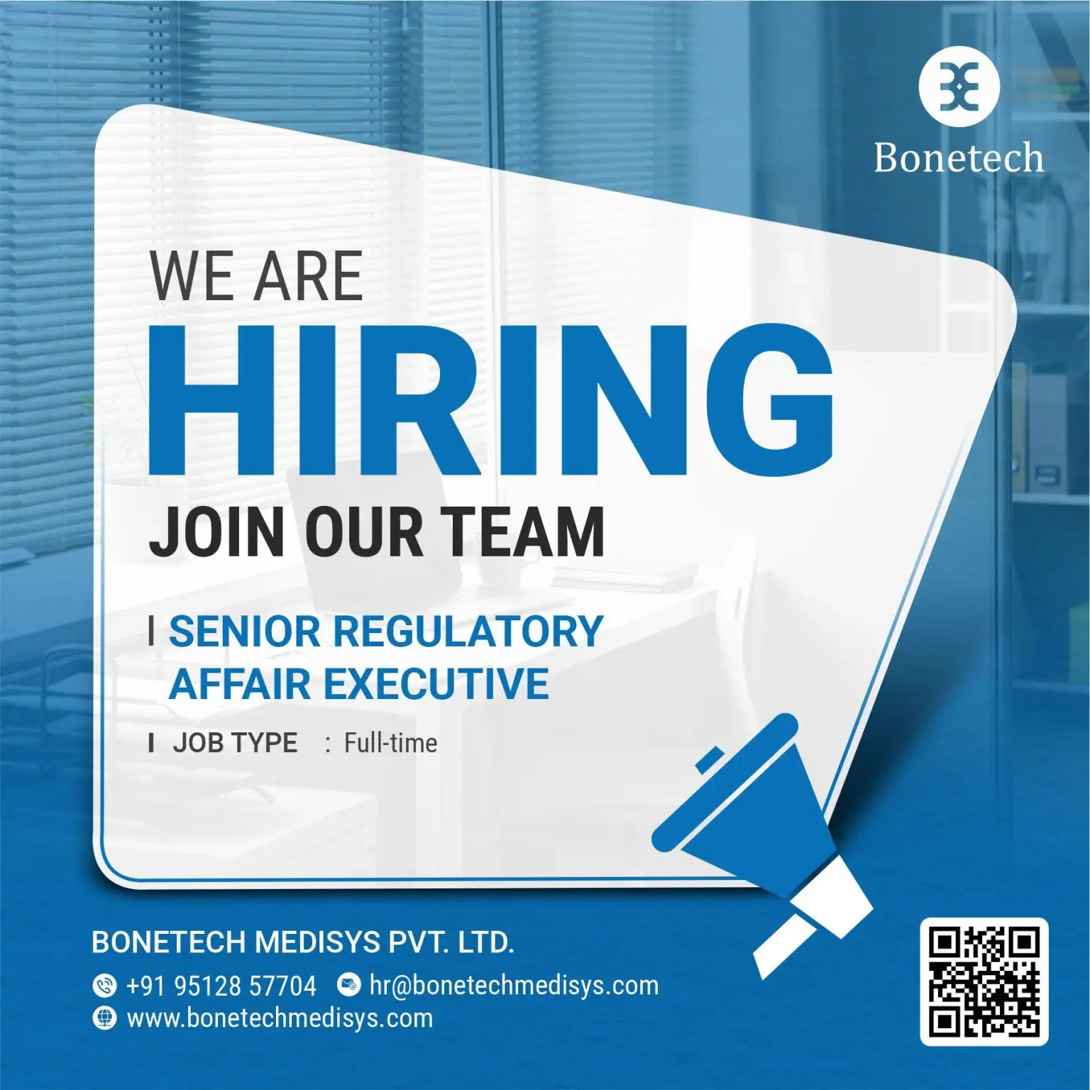 Bonetech Medisys Hiring Senior Regulatory Affairs Executive