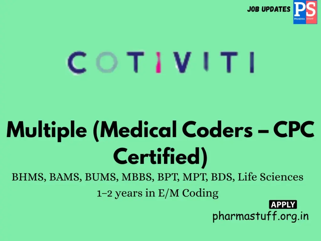 Cotiviti India Walk-in Multiple (Medical Coders – CPC Certified)