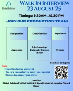 Global Calcium Hiring Apprentice Production