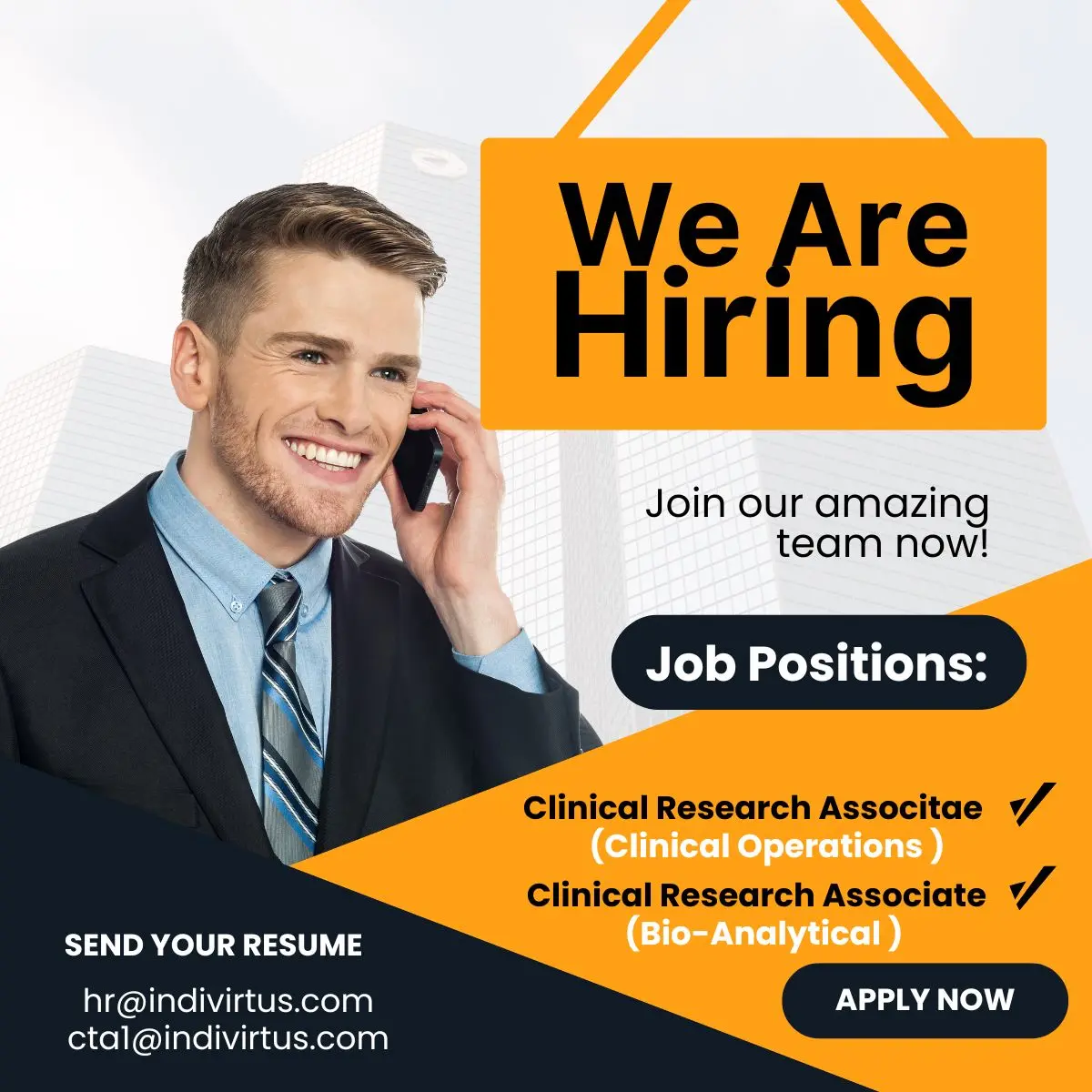 Indivirtus Pharma Hiring Clinical Operations & Bio-Analytical divisions