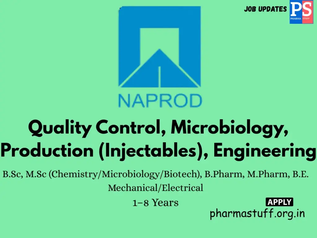 Naprod walk-in QC, Production, Microbiology & Engineering