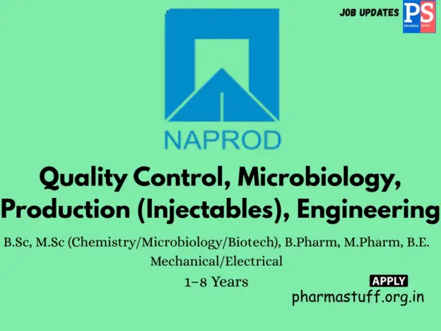 Naprod walk-in QC, Production, Microbiology & Engineering