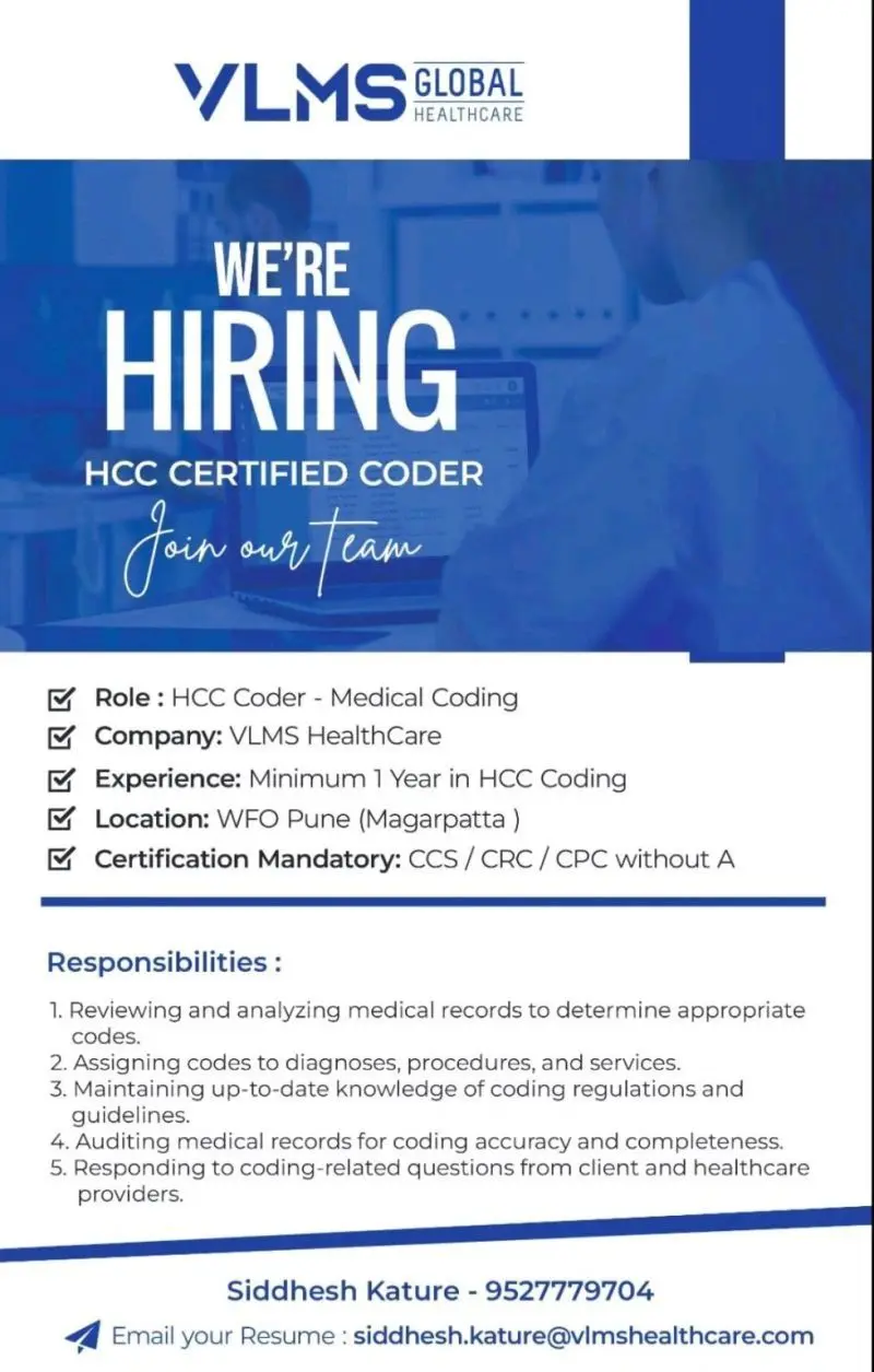 VLMS Healthcare Hiring HCC Certified Coder