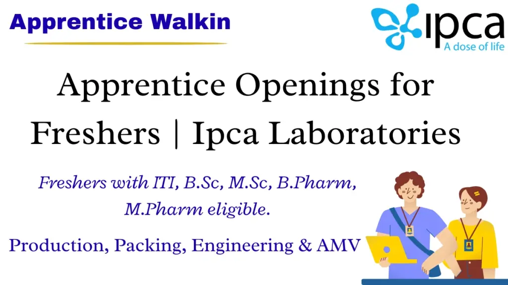 Apprentice Openings for Freshers | Ipca Laboratories