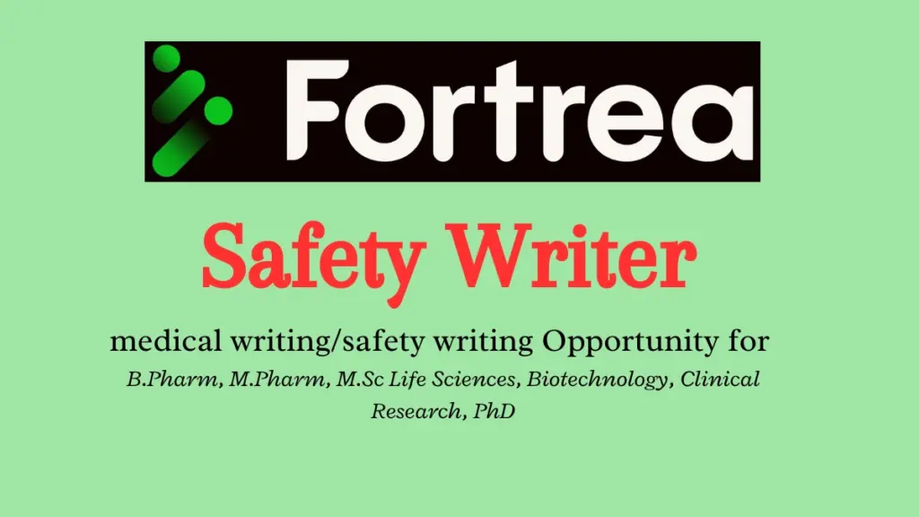 Safety Writer Vacancy for Life Science Graduates | Fortrea