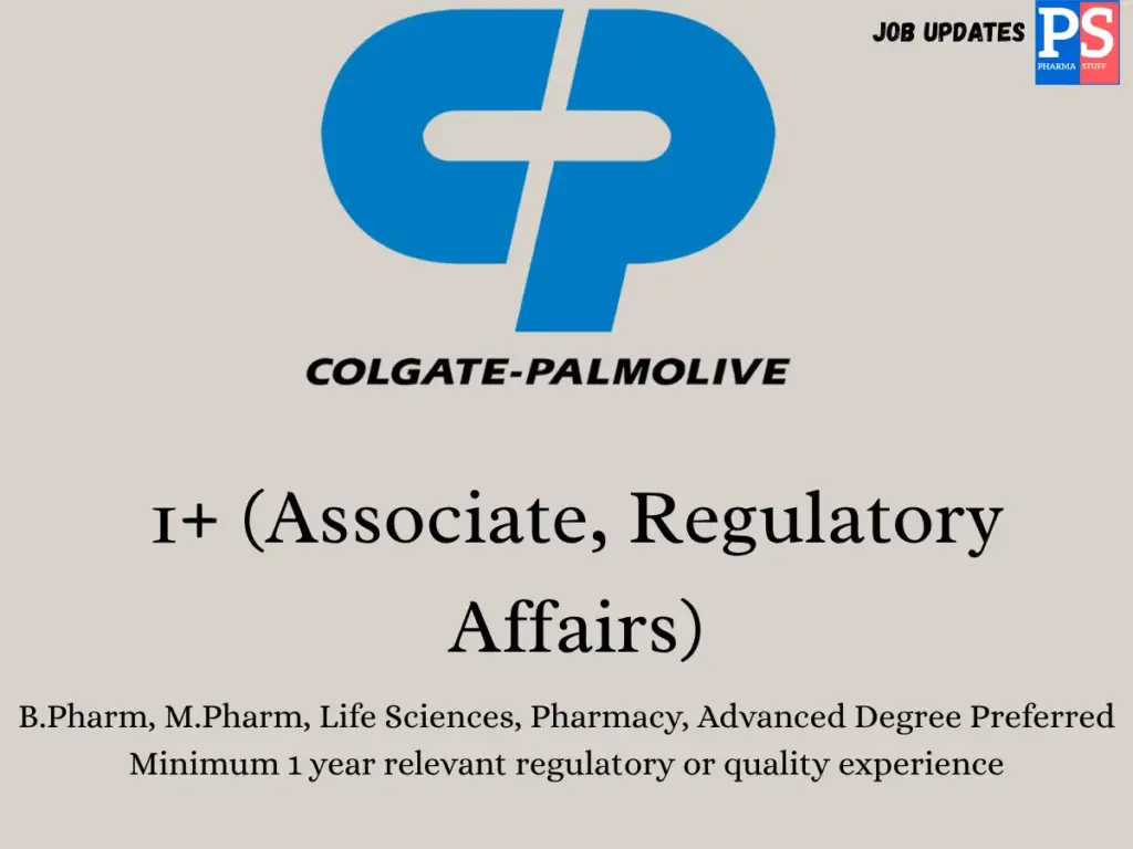 Colgate-Palmolive Hiring Associate Regulatory Affairs