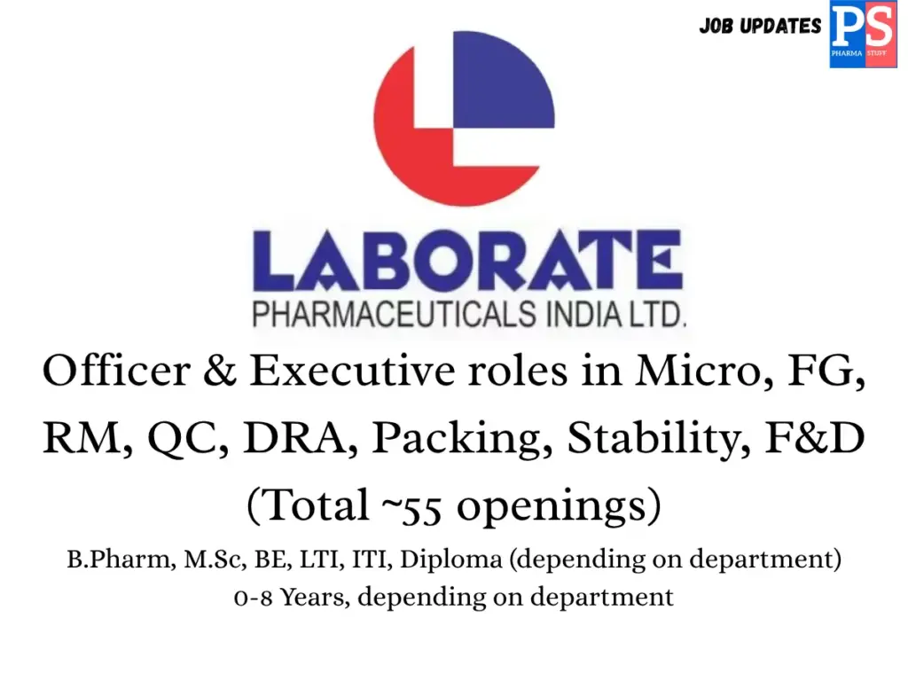 Laborate Pharmaceuticals Walk-in Officer & Executive