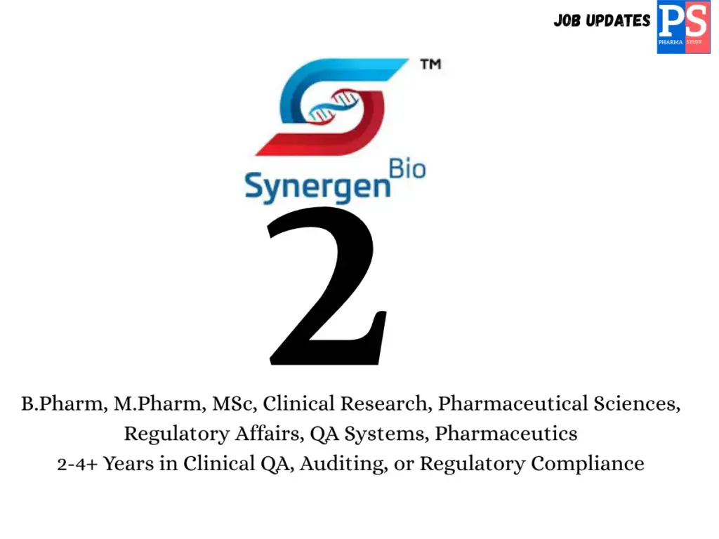 Synergen Bio hiring Clinical QA Auditors